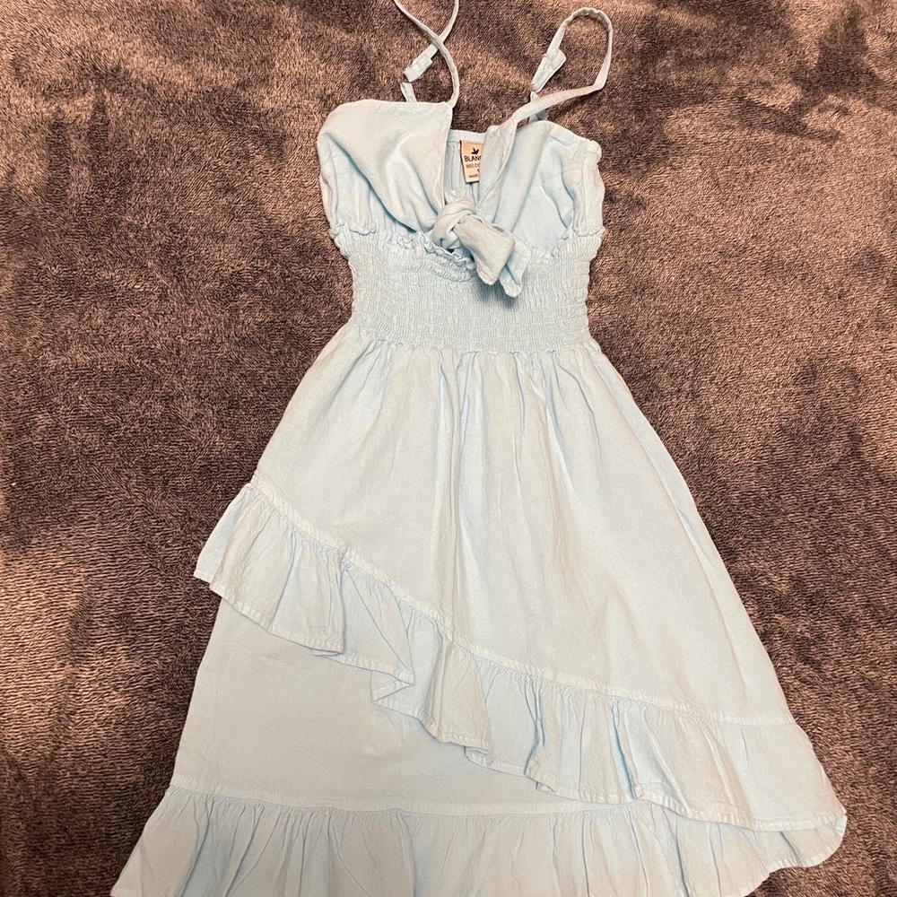 Blanco By Nature, Eco Friendly-  “49028 Blue Front Tie Dress”